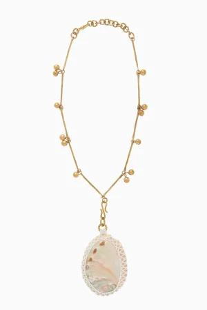 Ulla Johnson Beaded Macrame Shell Halskjede